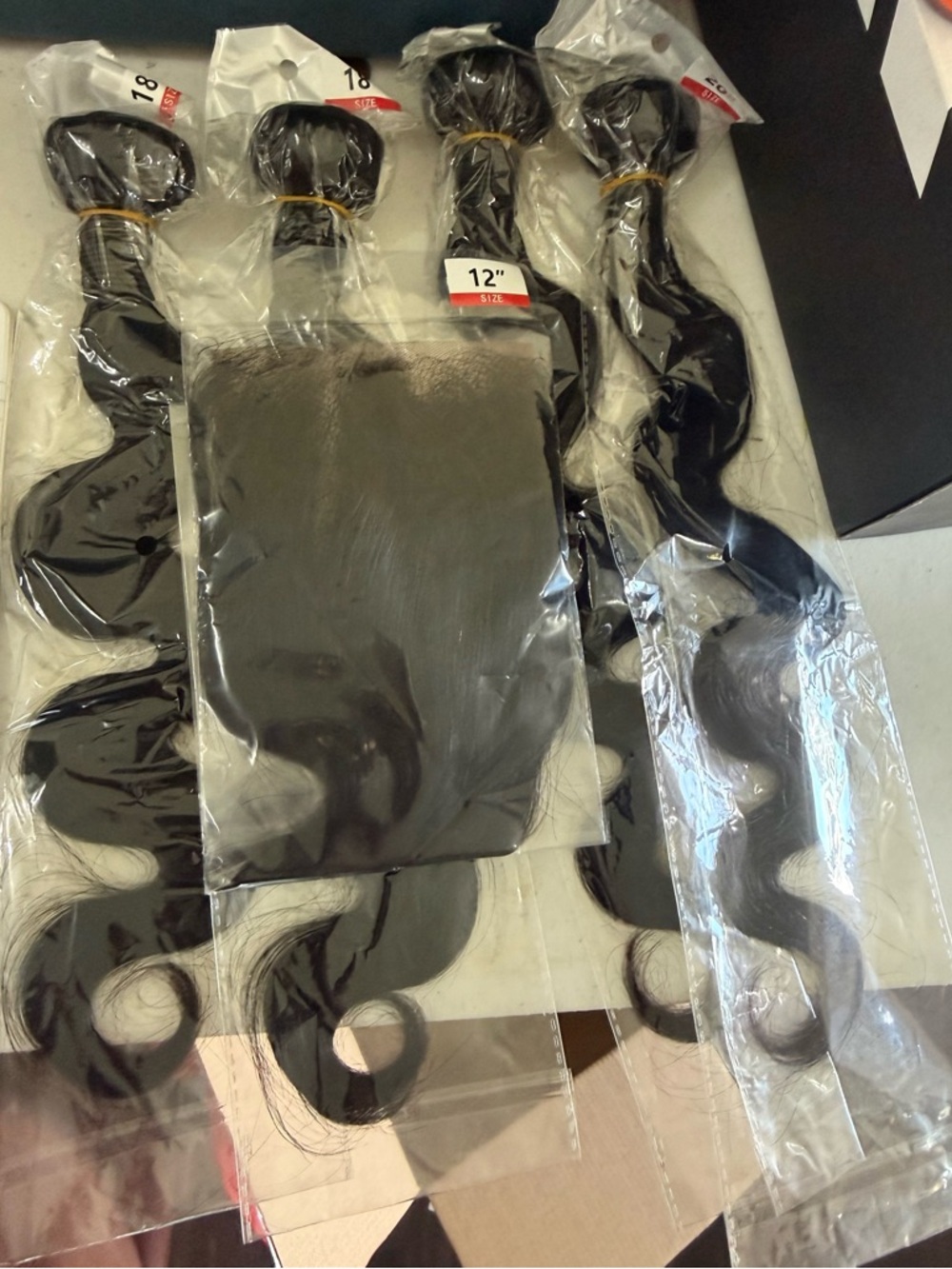 Natural Black Body Wave Hair Bundles with Closure